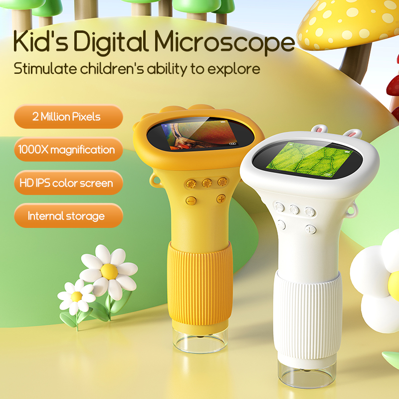 Microscope Kids Science - 2.0 Inch Mini Pocket Microscope 1000X