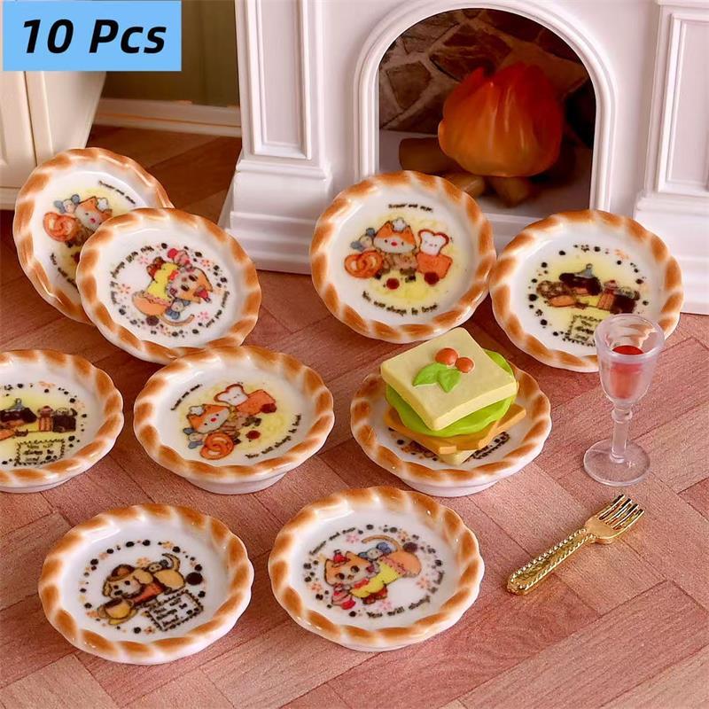 Kids Toys Return Gift - 10Pcs/set Dollhouse Miniature Puppy Dog Print