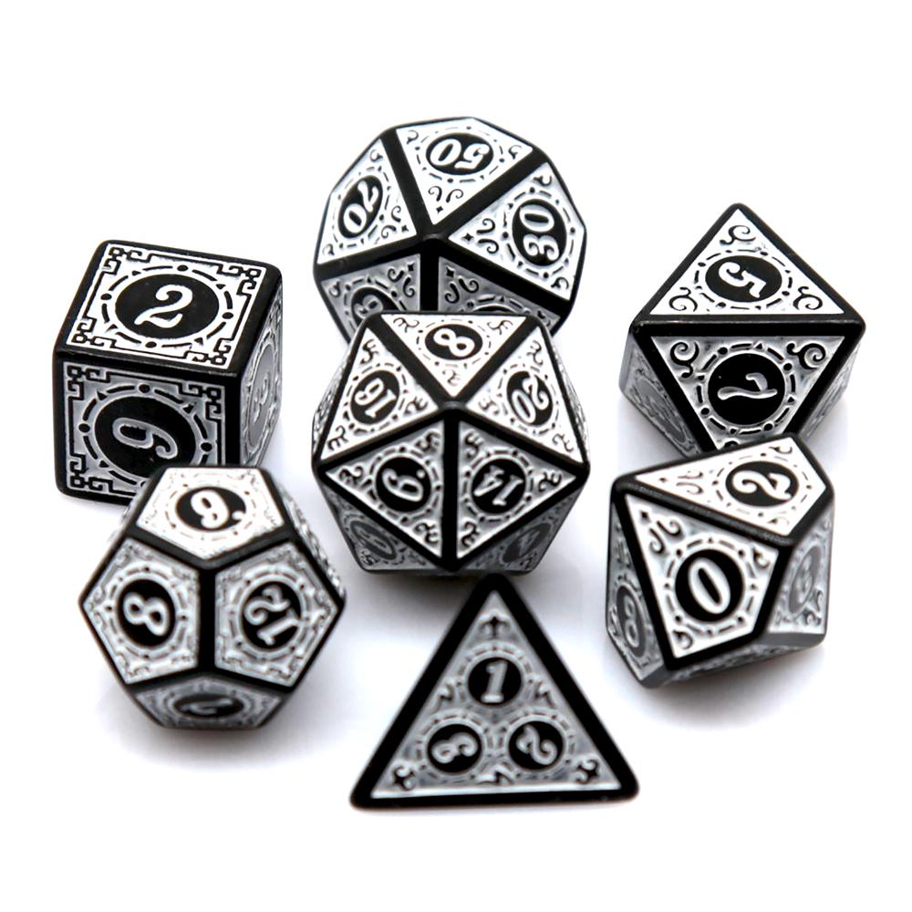 Kids Toys Return Gift - 7Pcs/set Multi-color Window Dice Set DnD