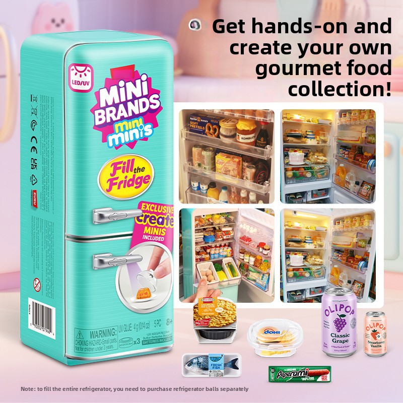 Play Kitchen Set - Led Light Up Mini Refrigerator Toy