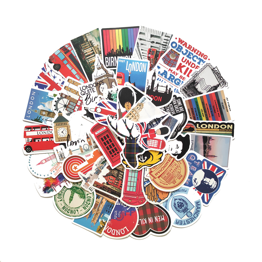 Kids Toys London - 50pcs London England Stickers Laptop Bicycle