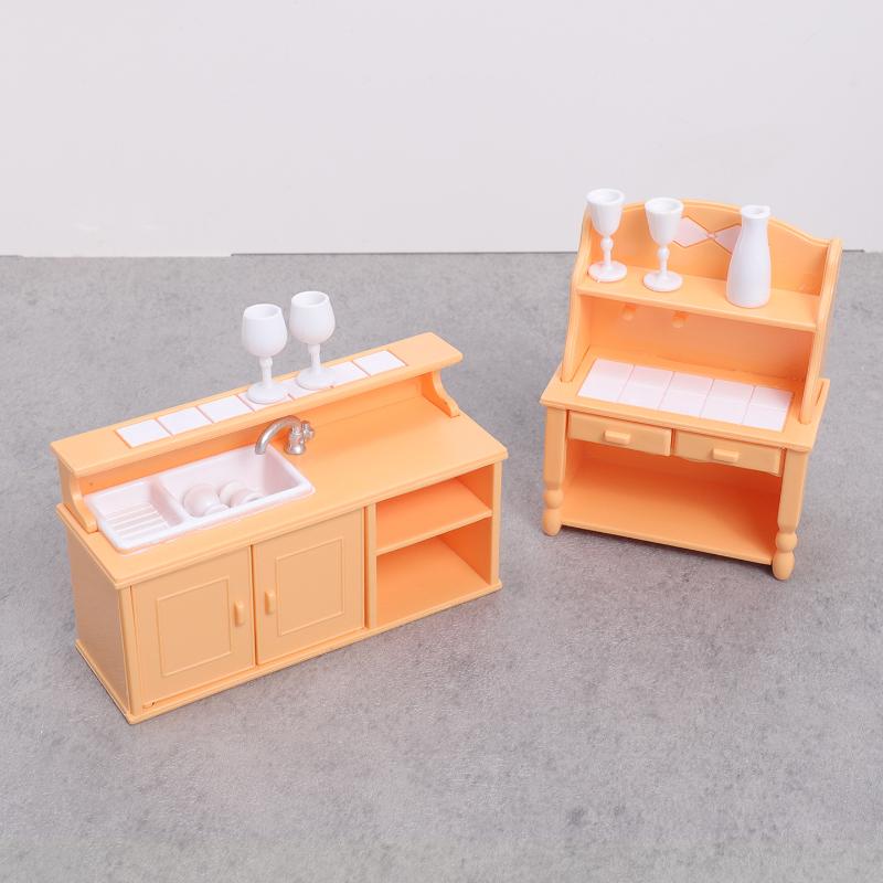 (.) 1 Set Dollhouse Kitchen Fu - Play Kitchen Set 评论和价格