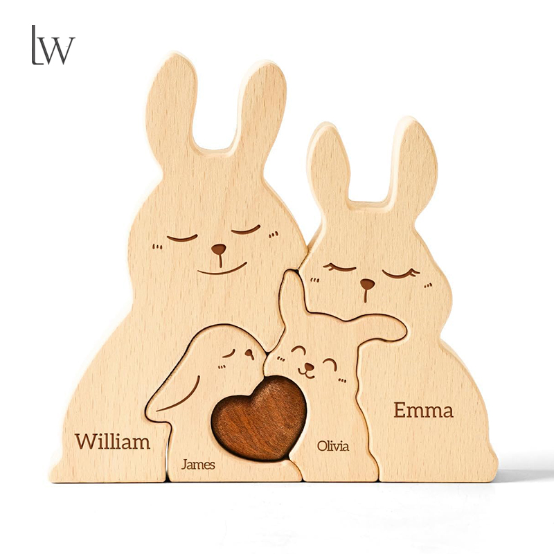 Wooden Bunny Family Puzzles Pe - Kids Toys Names 评论和价格