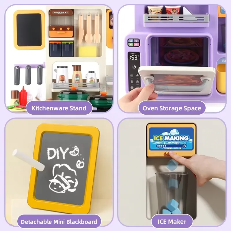90cm Large Pretend Play Kitche - Play Kitchen Set 评论和价格