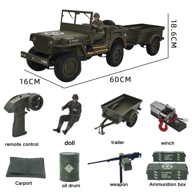 JJRC C8815 RC Car 1941 JEEP WI - Kids Toys Under $10 评论和价格