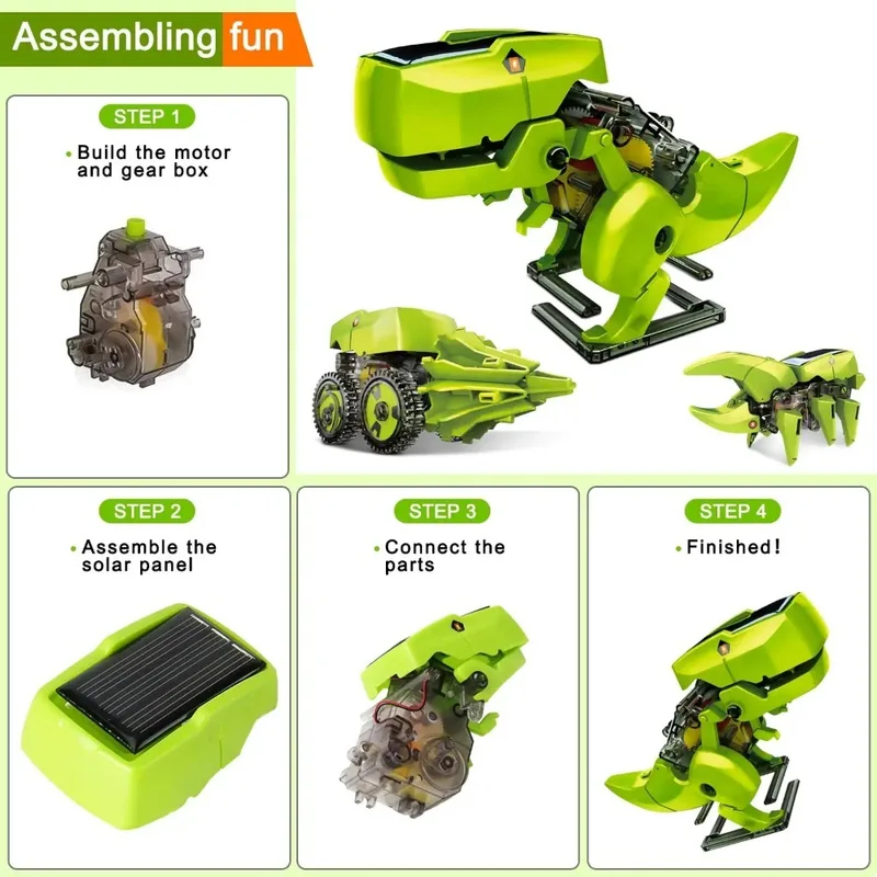 3-in-1 Solar Robot Kit, Dinosa - Kids Toys Under $10 评论和价格