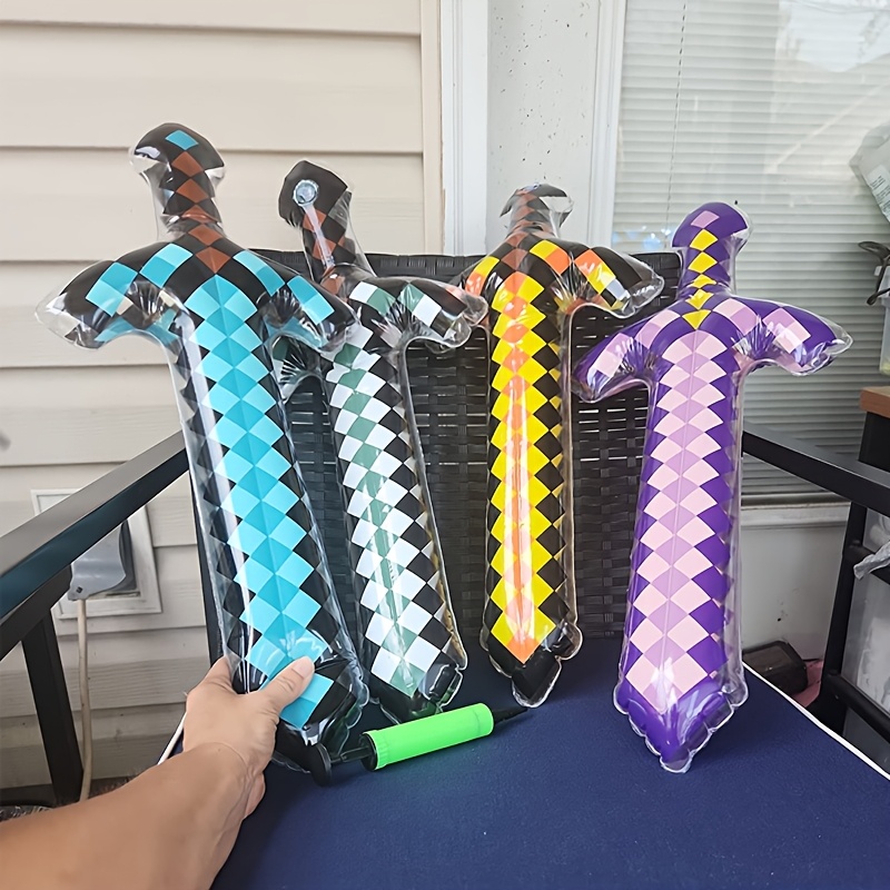 3Pcs Pixel Style Inflatable Sw - Kids Toys Return Gift 评论和价格